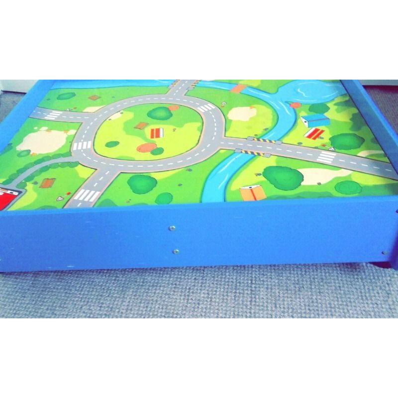 kids car playroad and lot of cars