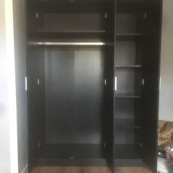 3 door black wardrobe
