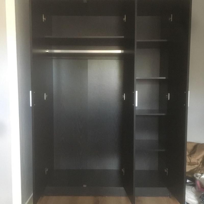 3 door black wardrobe