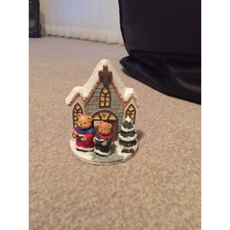 Bears at church Christmas decoration
