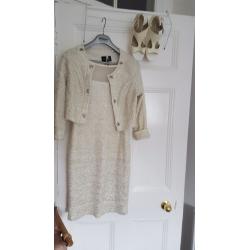 Frank Lyman dress bolero jacket andautoghaph sandals