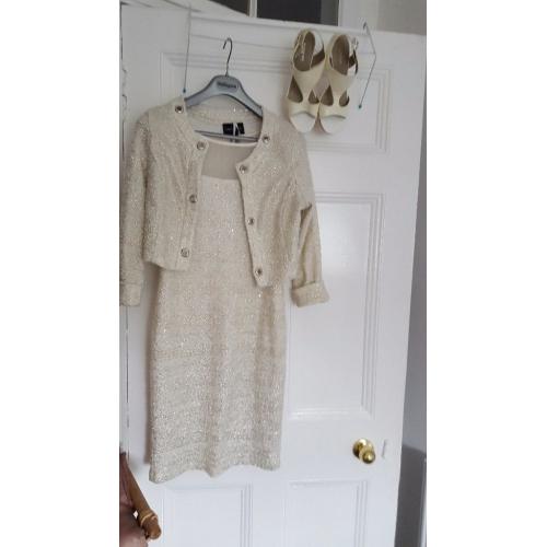 Frank Lyman dress bolero jacket andautoghaph sandals