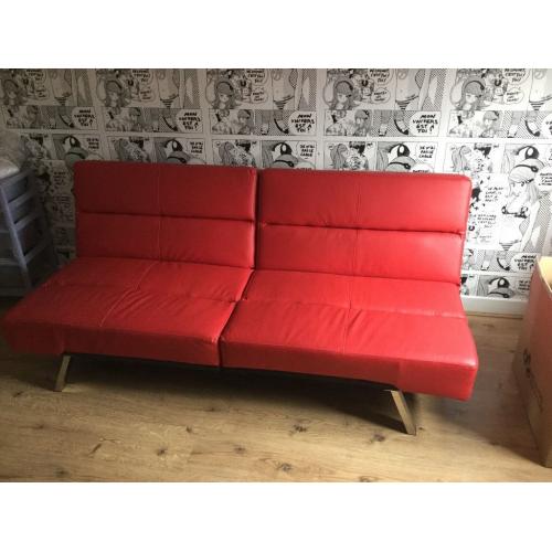Red bedroom sofa
