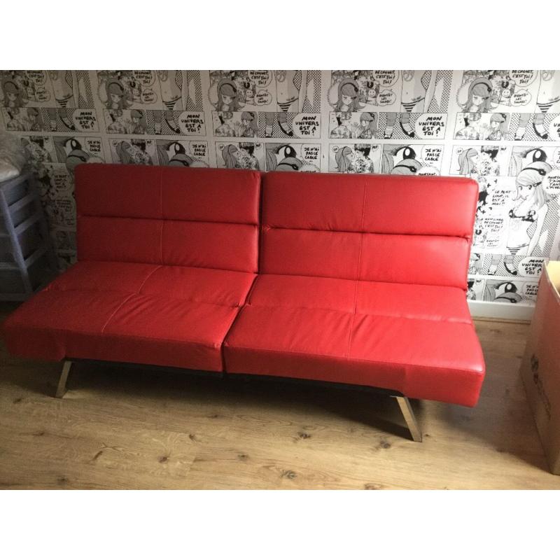 Red bedroom sofa