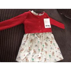 Baby girls next dress & cardigan up to 1 month new with tags