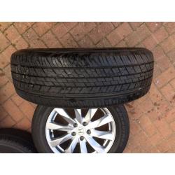 Honda CRV 4 x Alloys with tyres. Amazing condition.