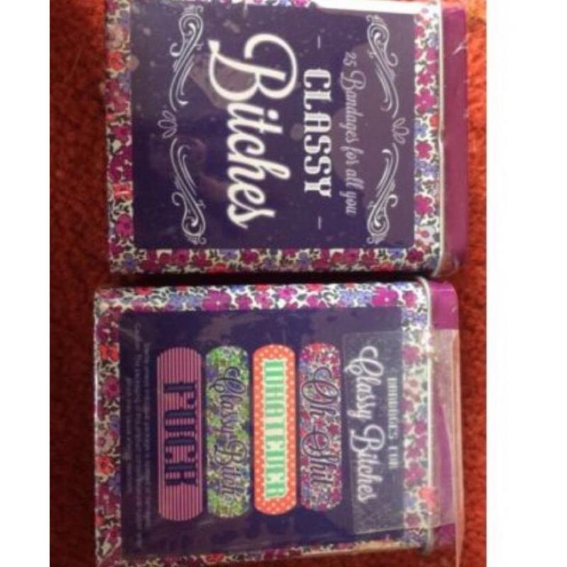 87 tins of swear word plasters