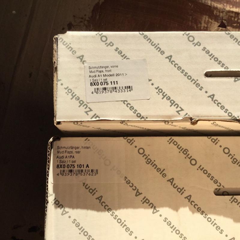 Front and rear mud flaps for A1 Audi