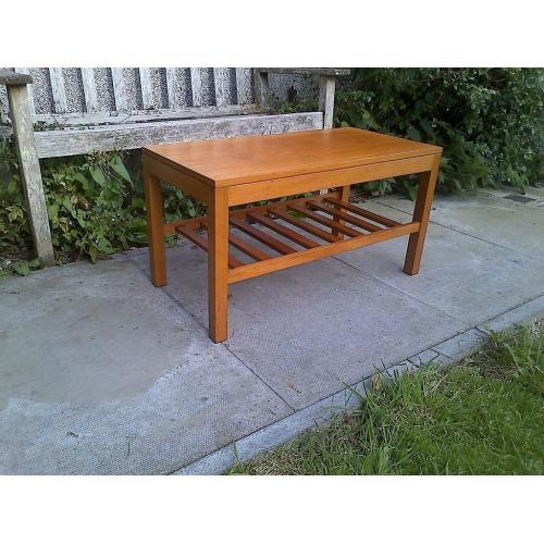 Mid Century Herbert Gibbs Teak Coffee Table With Slatted Undershelf