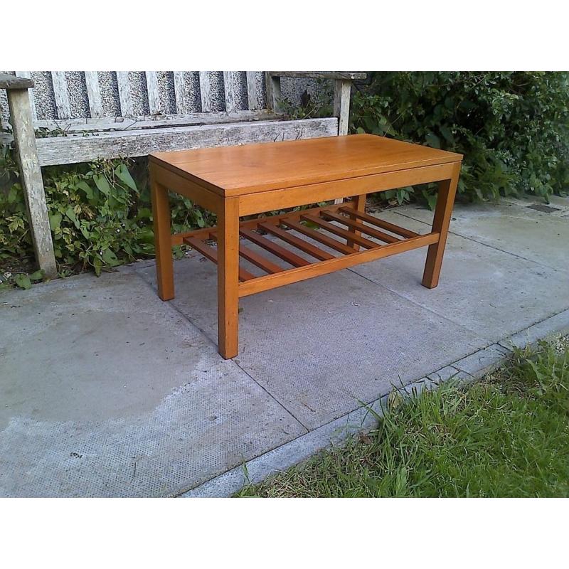 Mid Century Herbert Gibbs Teak Coffee Table With Slatted Undershelf