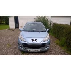 Peugeot 207 1.4 Sport, 5 door hatchback with private number plate first registered 2009.