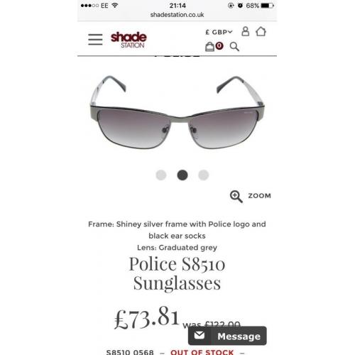 Police sunglasses and wallet