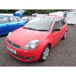 FORD FIESTA 1.25 ZETEC 2007 3 DOOR PETROL RED 92,000 MILES MOT TILL 07/02/17 EXCELLENT CONDITION