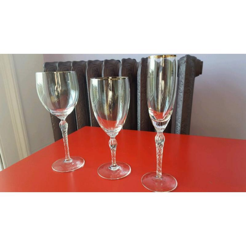 Lenox Madison Crystal Wine and Water Glasses and Champagne Flutes (set 15 items)
