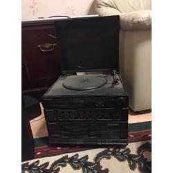 Record player tape deck music system
