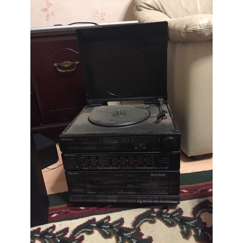 Record player tape deck music system