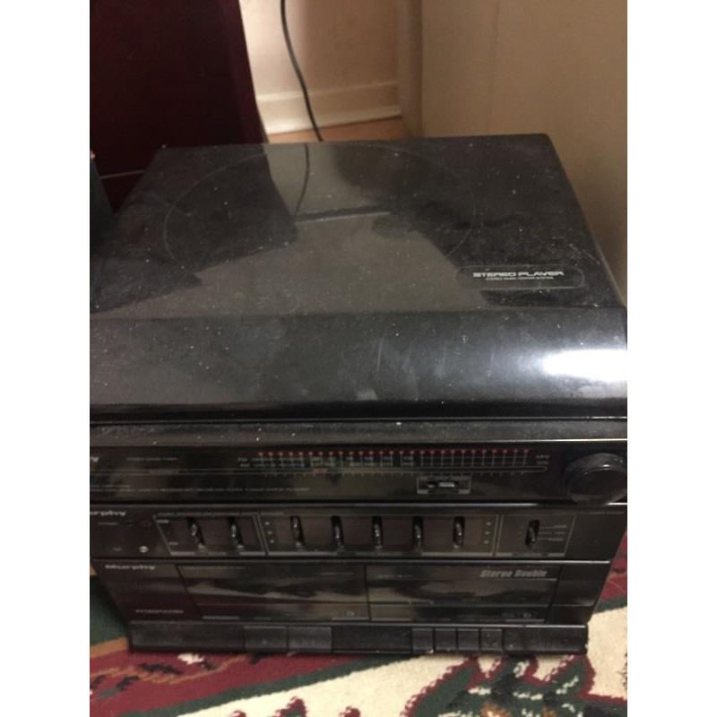 Record player tape deck music system