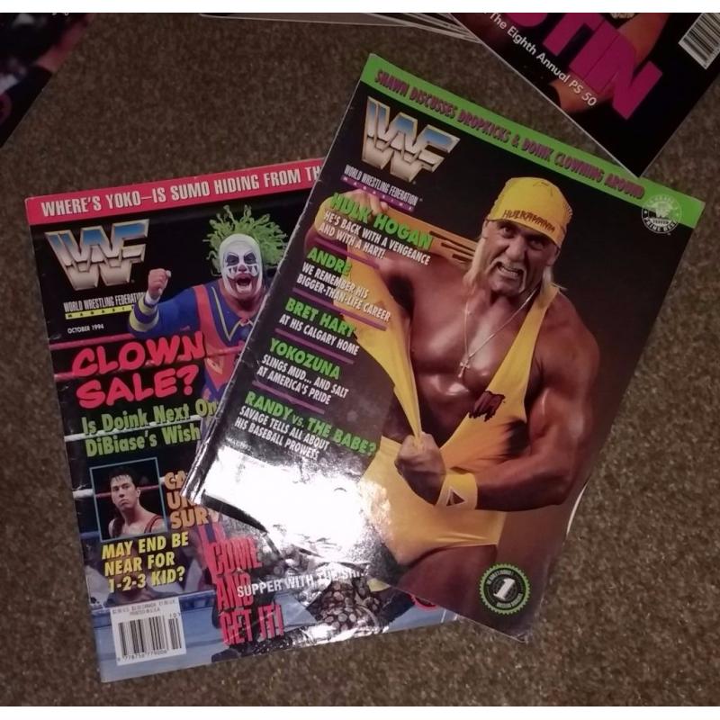 Large collection of wrestling magazines from the 90’s and 00’s – WWE & Power Slam