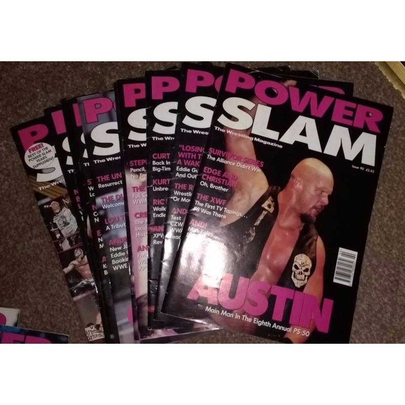Large collection of wrestling magazines from the 90’s and 00’s – WWE & Power Slam