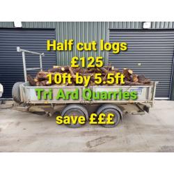 Logs fire wood trailer load ?125 save ??? cut them yourself