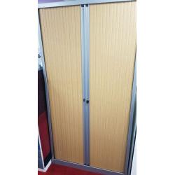 Tall steel Office Cabinet Wooden Tambours