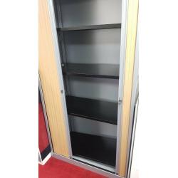 Tall steel Office Cabinet Wooden Tambours