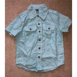 Baby gap boys short sleeve shirt top blue age 3 years