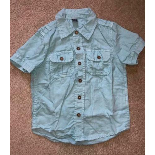 Baby gap boys short sleeve shirt top blue age 3 years