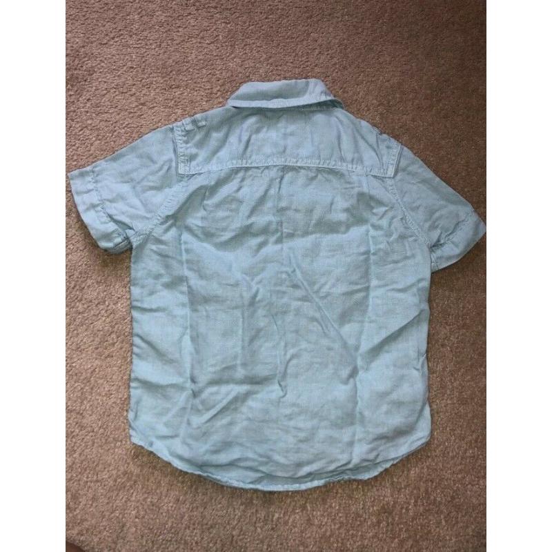 Baby gap boys short sleeve shirt top blue age 3 years