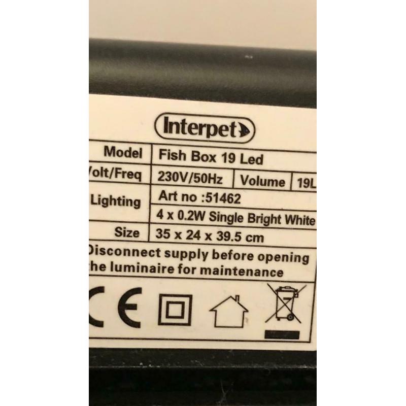 Interpet 19L half moon fish tank