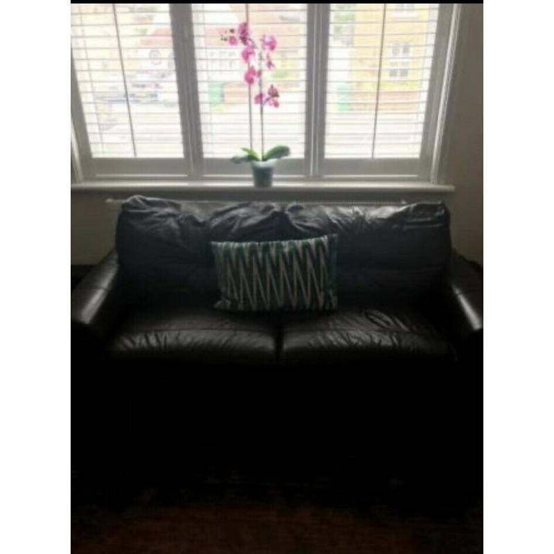 2x Brown Leather Sofa?s