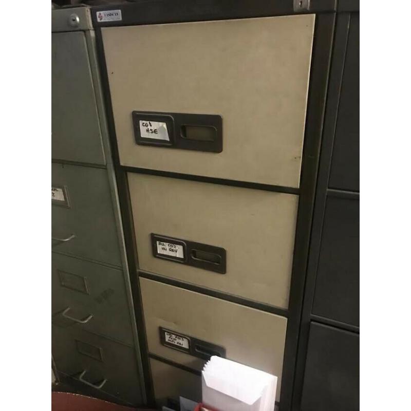 Vintage Industrial 4 Draw Filing Cabinet