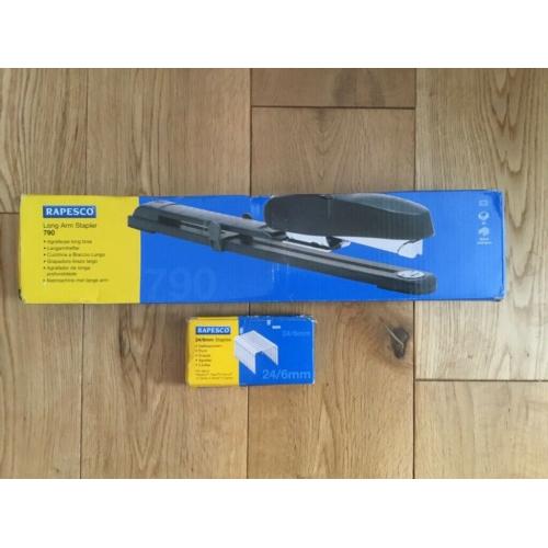 Long arm stapler