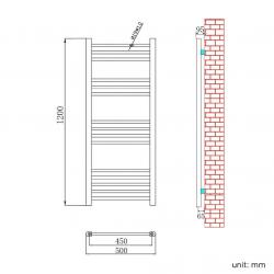 1200x500mm Chrome Straight Heated Bathroom Towel Radiator RRP ?139.97 OUR PRICE ONLY ?60.00