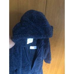 Boys Next blue fluffy onesie with hood age 6