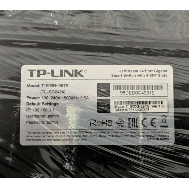TP Link T1600G-28TS 24 Port Professional Managed Ethernet Switch
