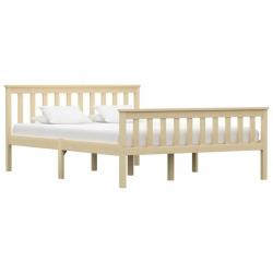 Bed Frame Light Wood Solid Pinewood 140x200 cm-283223
