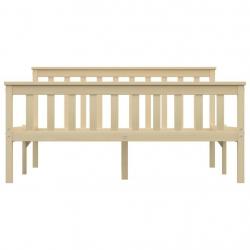 Bed Frame Light Wood Solid Pinewood 140x200 cm-283223