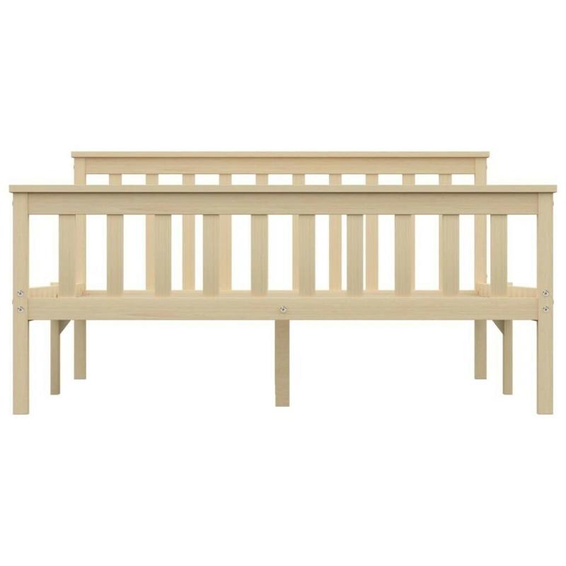 Bed Frame Light Wood Solid Pinewood 140x200 cm-283223
