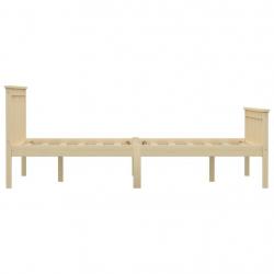 Bed Frame Light Wood Solid Pinewood 140x200 cm-283223