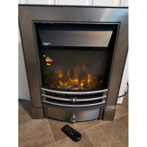 NEW Fire insert for fireplace electric brushed steel