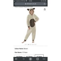 New, unopened fleeced pug onesie pyjamas