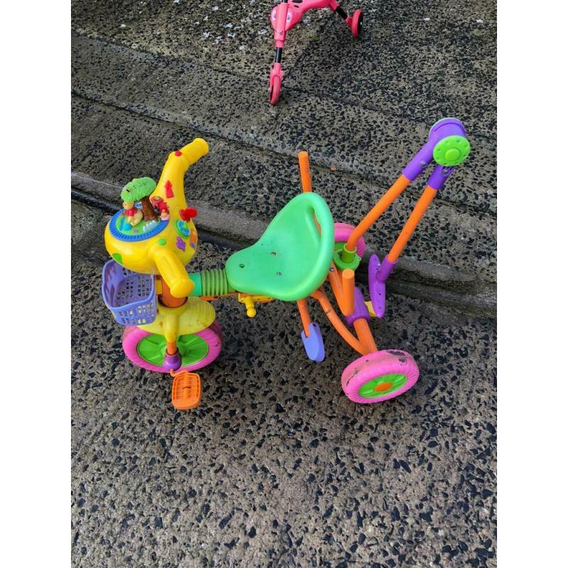 Parents steering bike