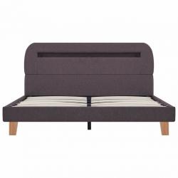 Bed Frame with LED Taupe Fabric 135x190 cm-281093