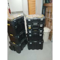 Dewalt storage trolley and 2 Tstak cases