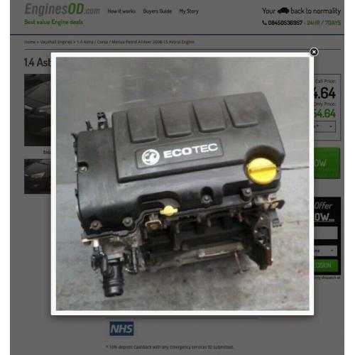 1.4 Astra ENGINE Corsa Meriva Petrol A14xer 100BHP (2008-15) Petrol @ EnginesOD com