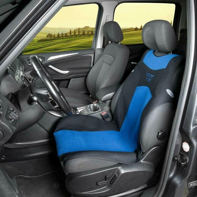 Walser 12645Tuning Star Car Seat Cover, Blue/Black Pack of 2