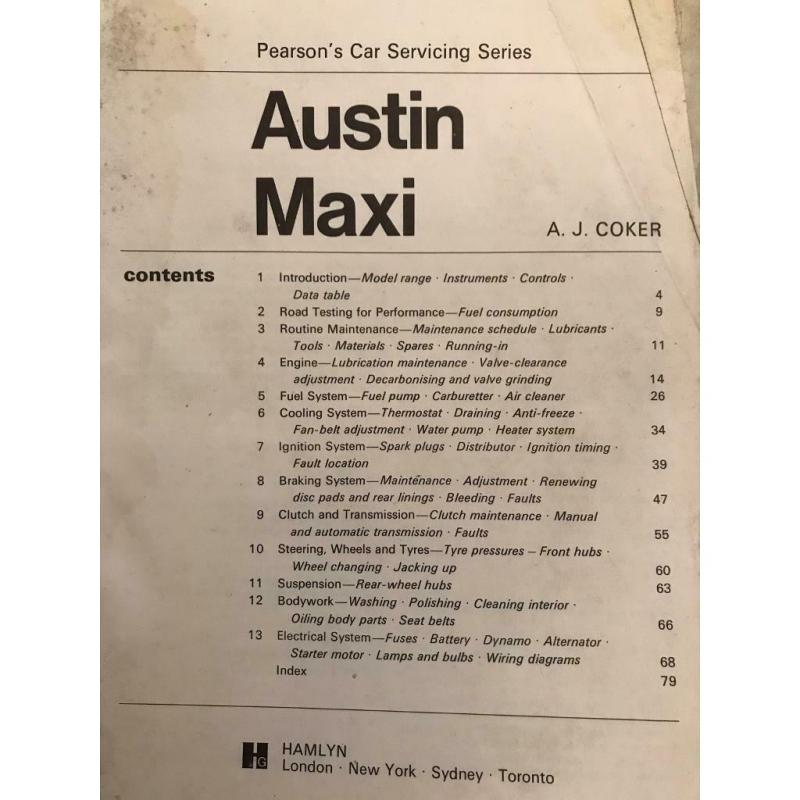 Austin Maxi workshop manual