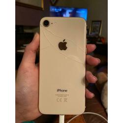 iPhone 8 64GB Crack to back screen.