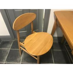 Oak narrow desk and chair